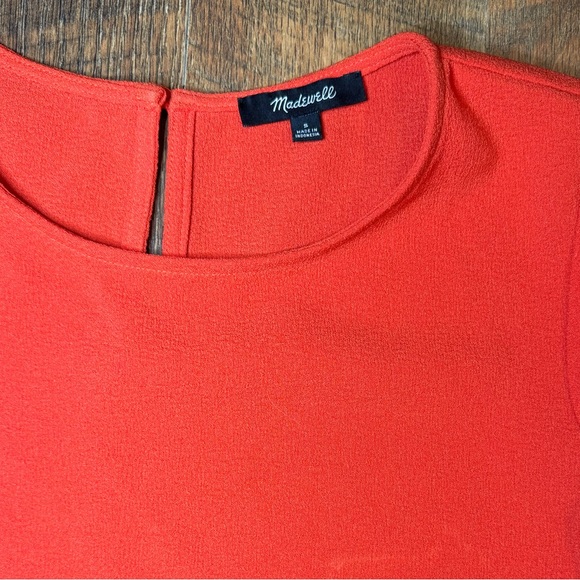 Madewell Flare-Hem Top Bright Poppy Small - Picture 2 of 5